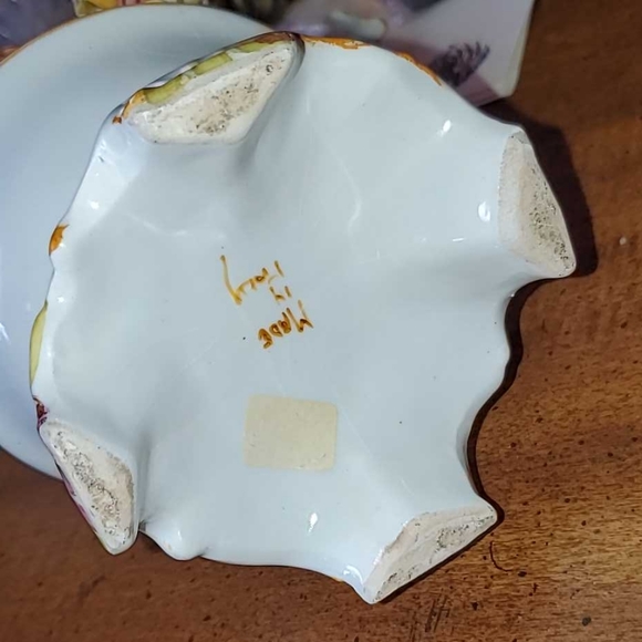 Vintage 12" Capodimonte Porcelain Pitcher Vase Rose Floral Handmade in Italy - Picture 11 of 11